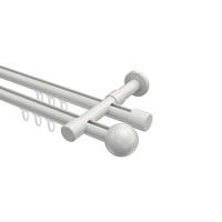 INNENLAUF-GARDINENSTANGEN-SET Prestige Luino 400 cm (geteilt in 2 x 200 cm), 2-läufig, 20 mm Ø Weiß - Weiß, Metall (400cm) - INTERDECO