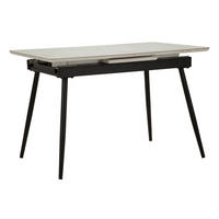 ESSTISCH Matt, schwarz und weiß, Metall und Keramik, 120 x 80 x 75 cm - Schwarz/Weiß, Keramik/Metall (80/120/75cm) - Mauro Ferretti