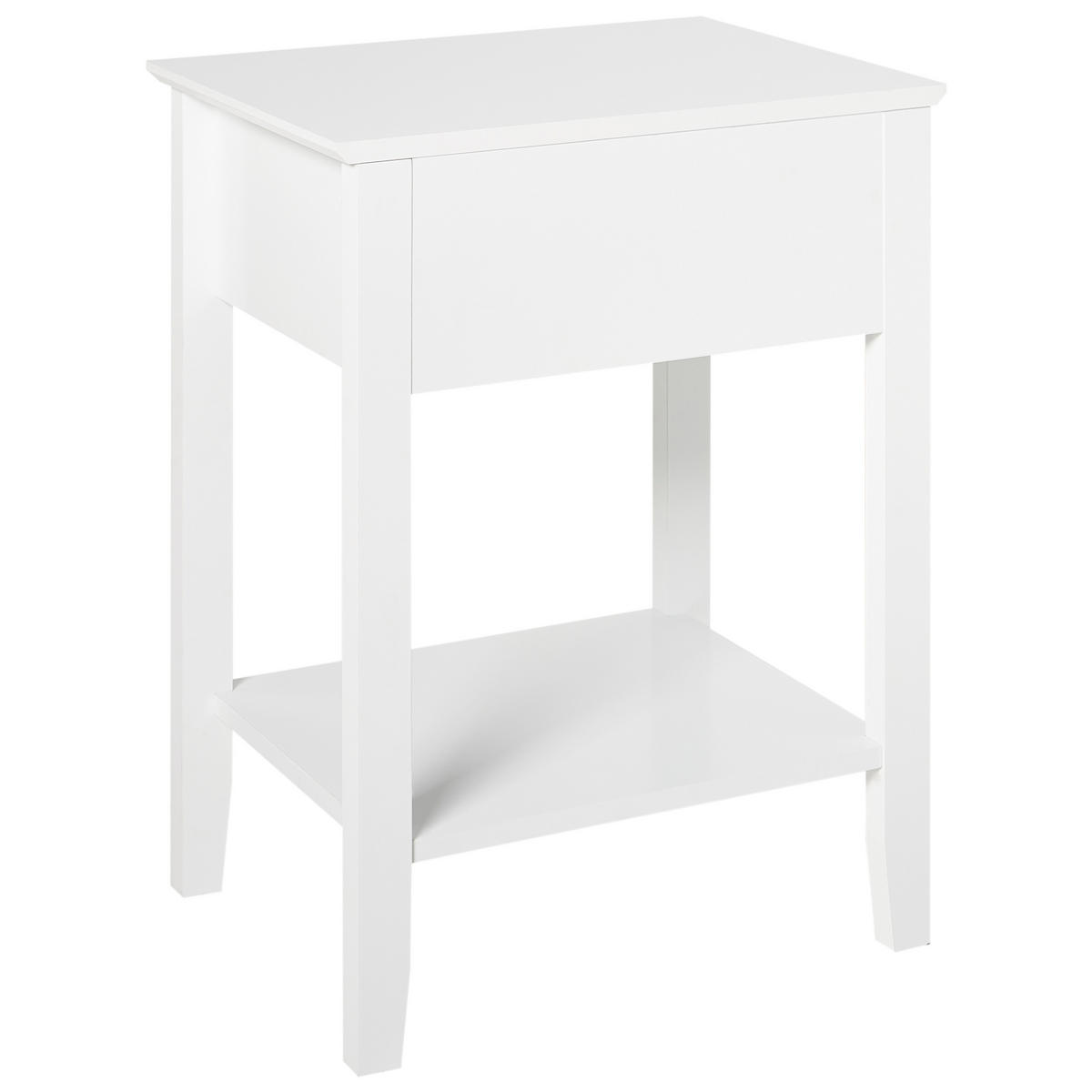 NACHTTISCH mit 1 Schublade Weiß Assisi - Weiß, Holzwerkstoff (35/48/62cm) - Beliani