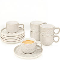 ESPRESSOTASSEN SET KEY WEST - 12 teilig aus Steingut - Creme, Stein (0.08L) - Sänger