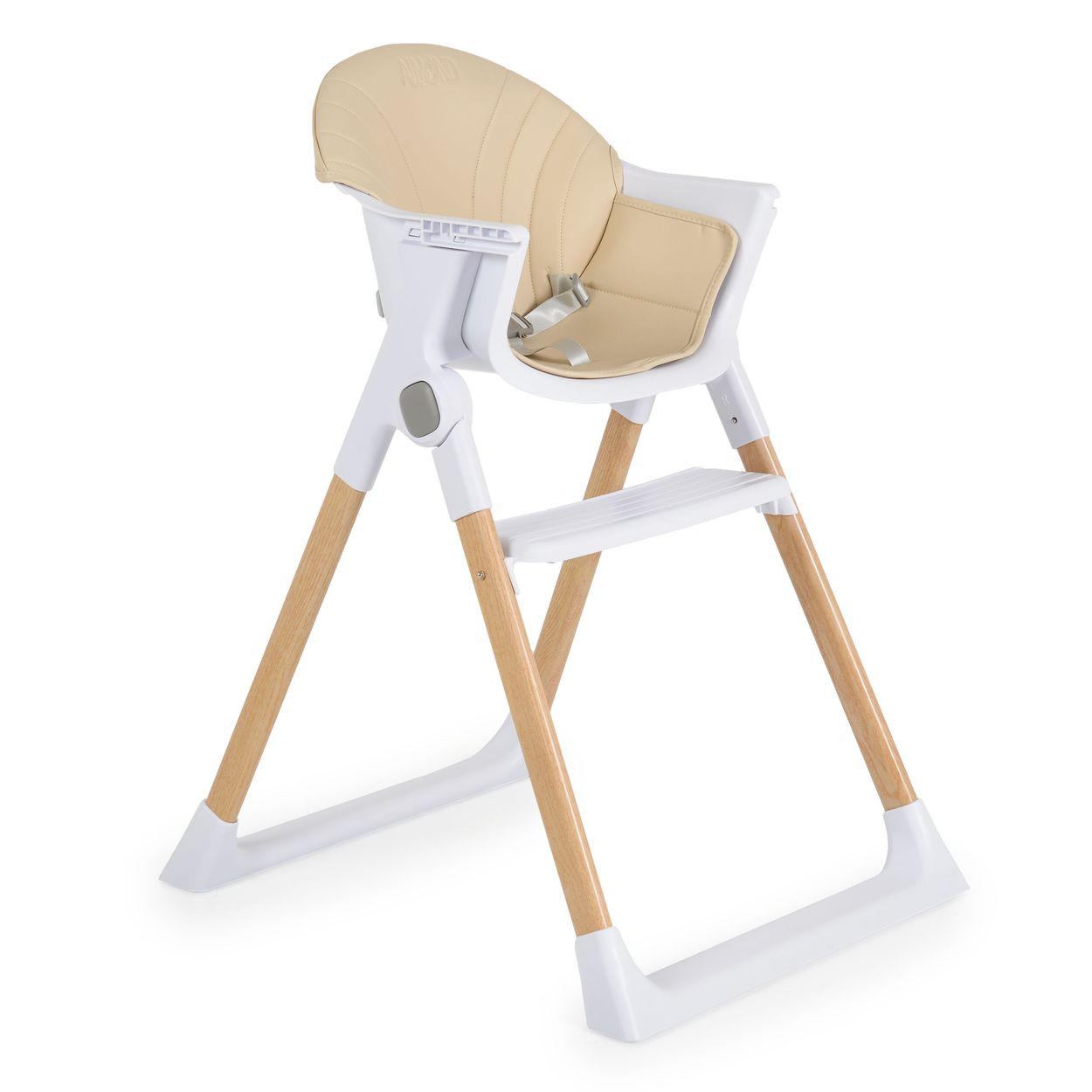KINDERHOCHSTUHL Almond beige Holzoptik klappbar Doppeltablett Sicherheitsgurt - Beige, Metall (54/84/64cm) - Cangaroo