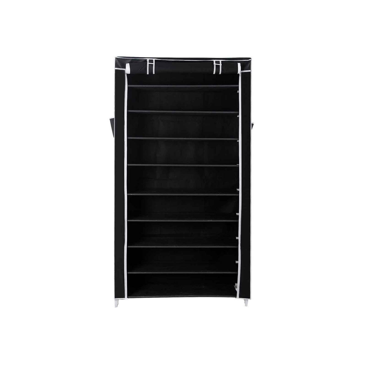 SCHUHREGAL SCHUHAUFBEWAHRUNG - Schwarz, Textil (28/160/88cm) - Hansiro