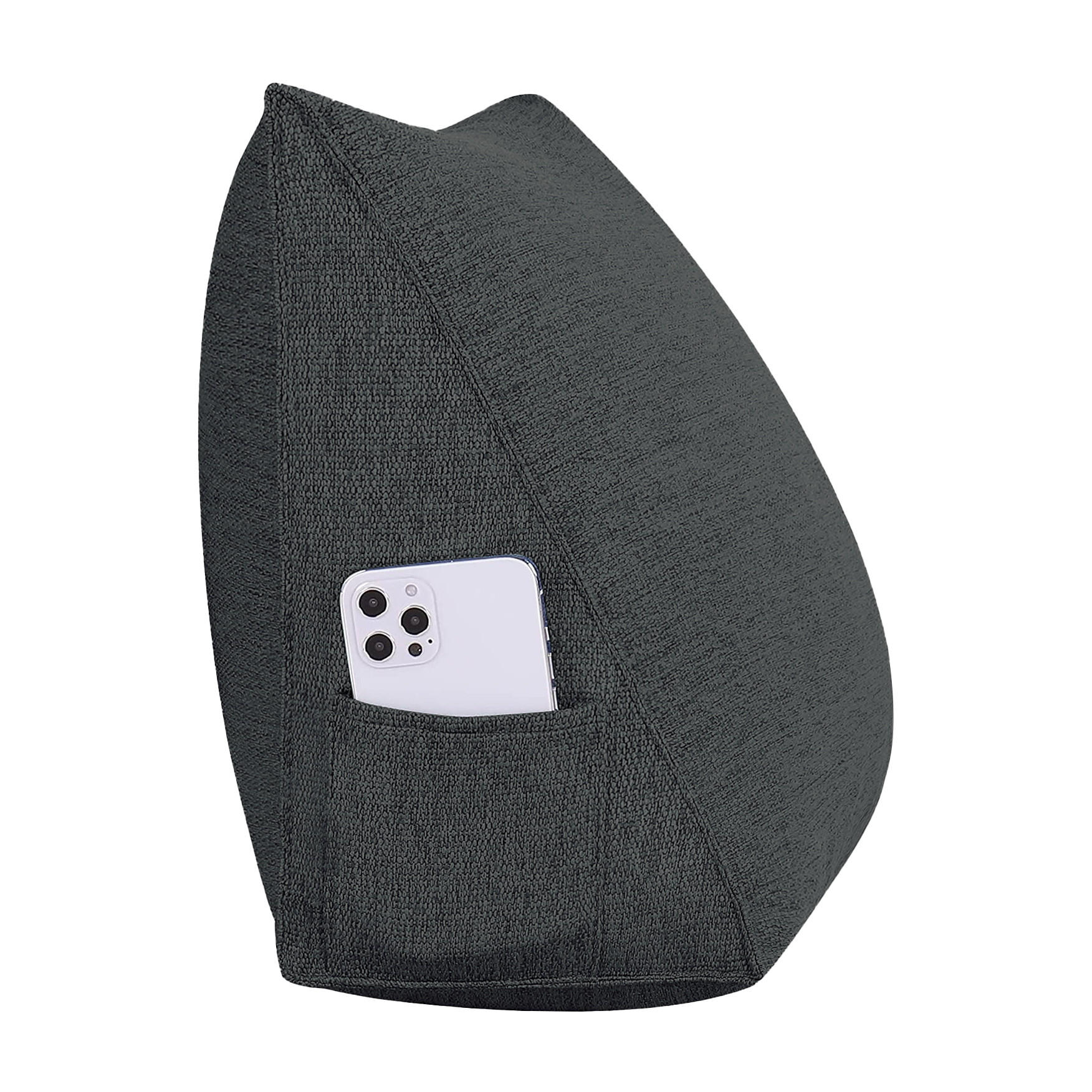 RÜCKENKISSEN für Bett Leinenlook Schwarz 45 cm - Schwarz, Textil (50/45cm) - Vercart