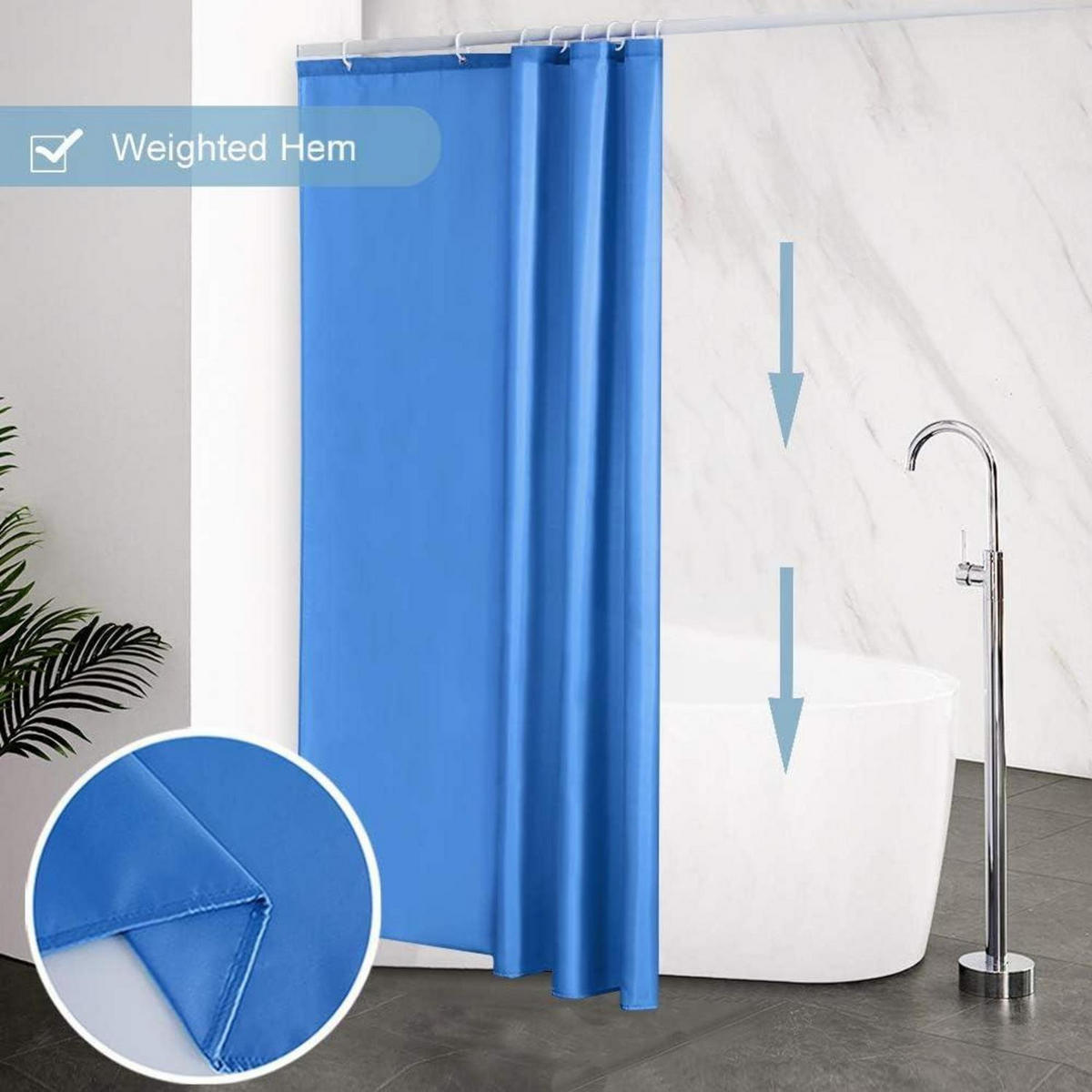 DUSCHVORHANG Textil Blau 120 x 180 cm - Blau, Textil (120/180cm)