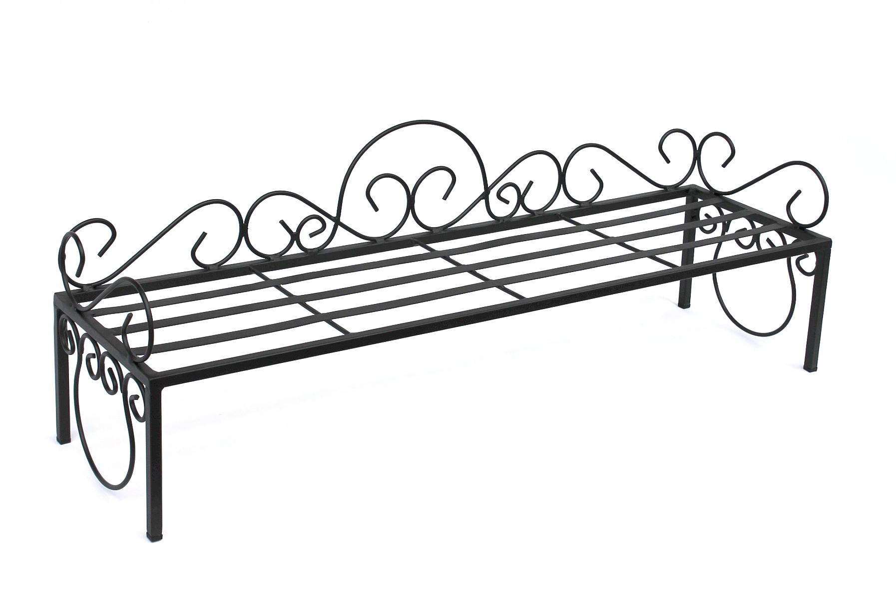 BLUMENBANK Mi Metall Schwarz 75 cm - Schwarz, Metall (75/49/20cm) - DanDiBo