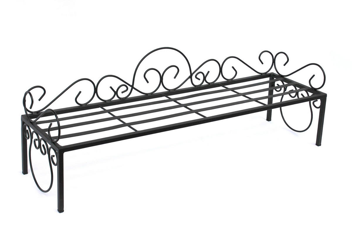 BLUMENBANK Mi Metall Schwarz 75 cm - Schwarz, Metall (75/49/20cm) - DanDiBo