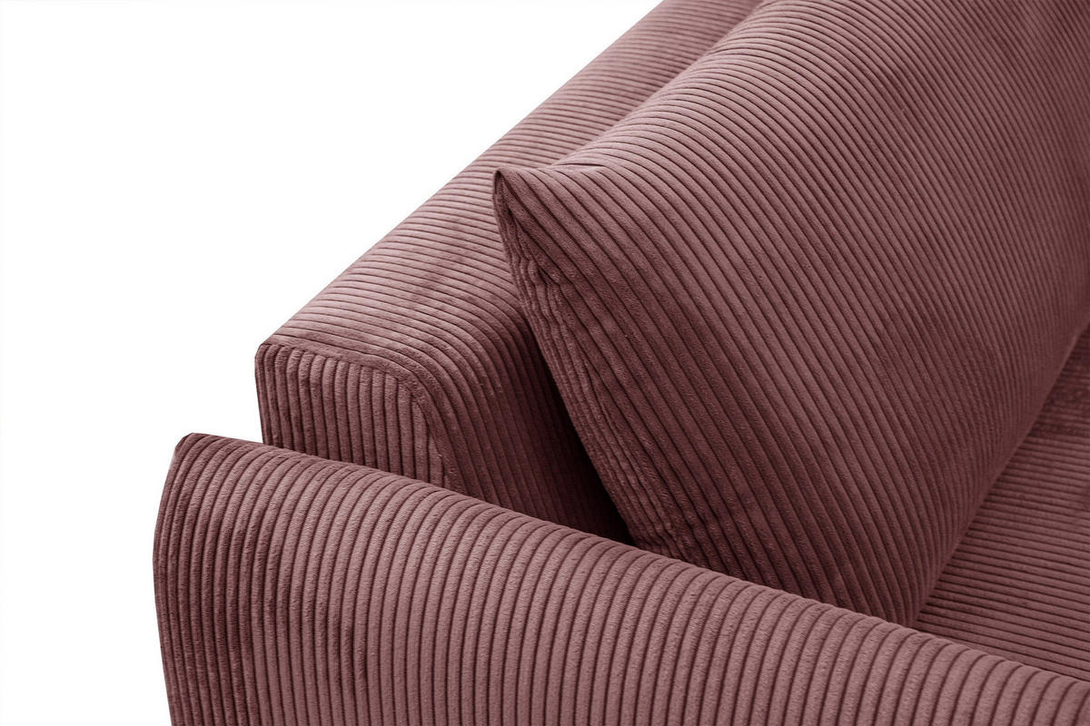 ECKSOFA TAUER 5-Sitzer, altrosa - Schwarz/Altrosa, Holzwerkstoff/Kunststoff (174/292cm) - Courtois Laville
