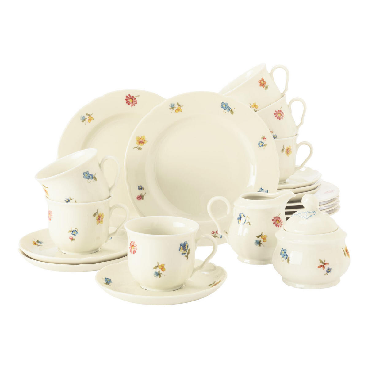 KAFFEESERVICE Marieluise Elfenbein Blütenmeer bunt 20er Set - Multicolor, Keramik (20.6/28.4/20.6cm) - Seltmann Weiden