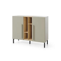 KINDERKOMMODE SORENTO 07 110/90/40 in Eukalyptus/Baltic Düne Eiche/Schwarzer Onyx - Eukalyptusholzfarben/Eichefarben, Holzwerkstoff (110/40/90cm) - Deine Möbel 24