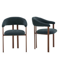 ESSZIMMERSTUHL 2ER-SET aus Stoff mit Metallbeinen, ergonomisch gepolstert im Fass-Design - Schwarz, Textil (60/80.5/57.5cm) - Urban Meuble