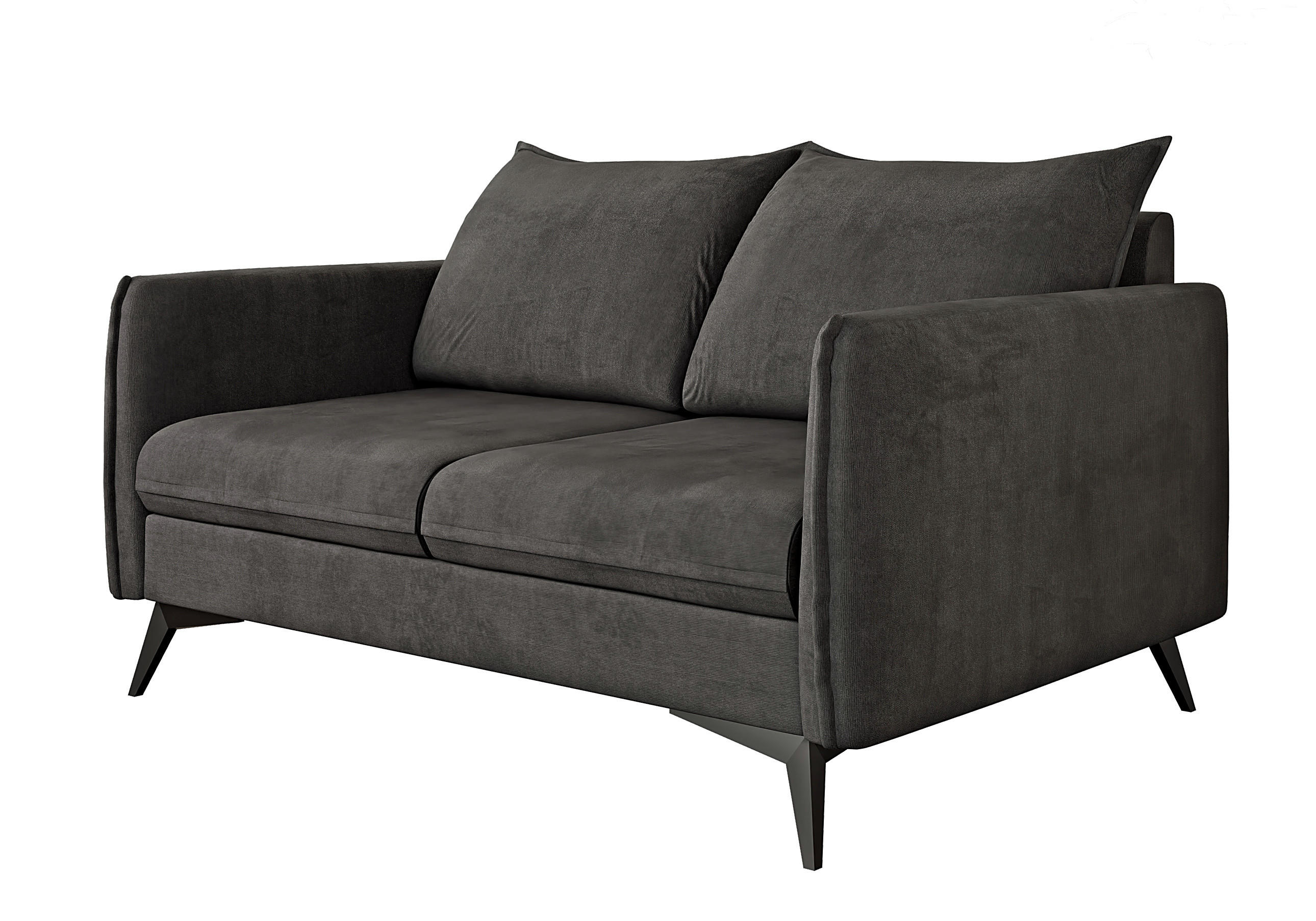 2-SITZER-SOFA Pulse Graphit Luxusmicrofaser - Graphitfarben/Schwarz, Holz/Textil (138/86/91cm) - S-Style Möbel