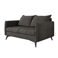 2-SITZER-SOFA Pulse Graphit Luxusmicrofaser - Graphitfarben/Schwarz, Holz/Textil (138/86/91cm) - S-Style Möbel