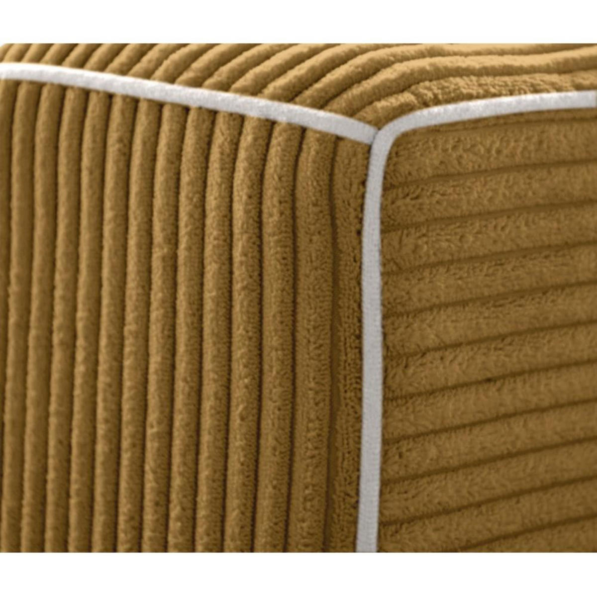 ECKSCHLAFSOFA Hamlet L Gelb - Gelb/Schwarz, Textil/Metall (241/142cm) - Beautysofa