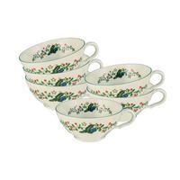TEETASSEN Marieluise Weihnachten weiß-grün 130 ml 6er Set - Weiß/Grün, Keramik (0.13L) - Seltmann Weiden