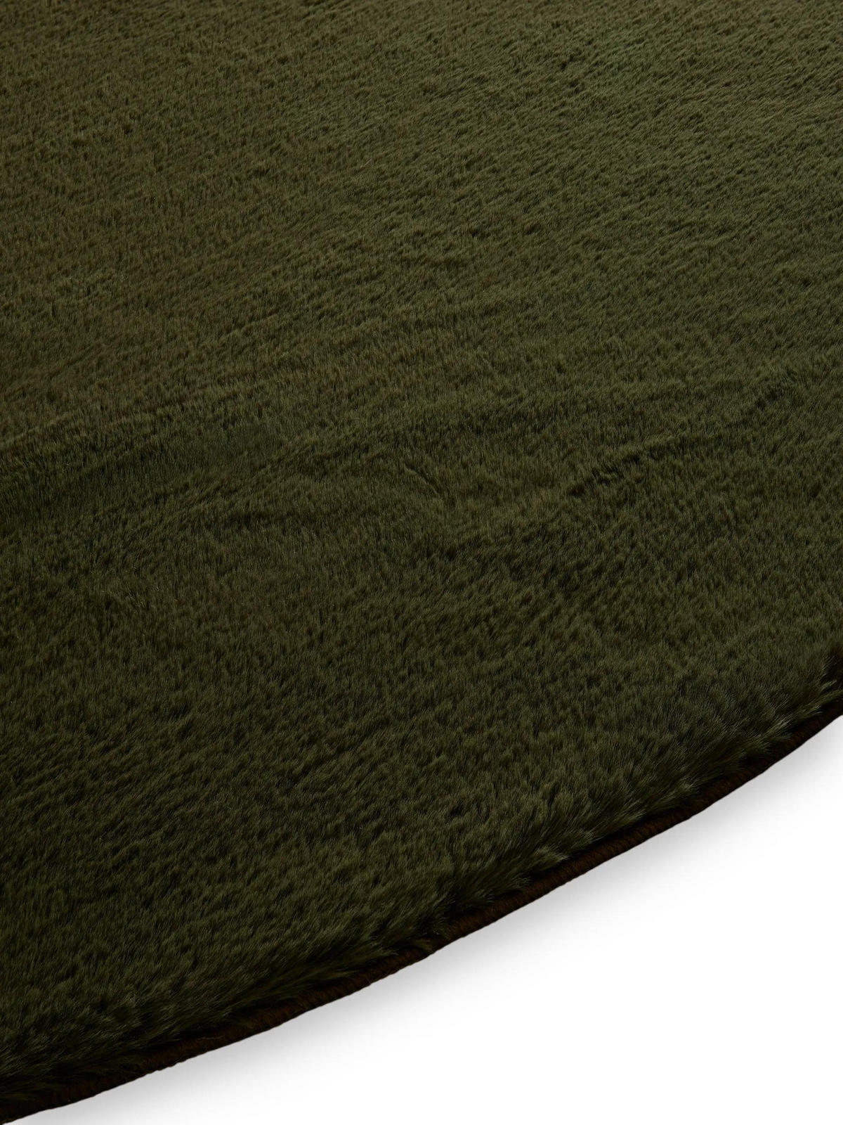 KUNSTFELLTEPPICH Furry Olivgrün ø 160 cm rund - Olivgrün, Kunststoff/Textil (160/160cm) - benuta