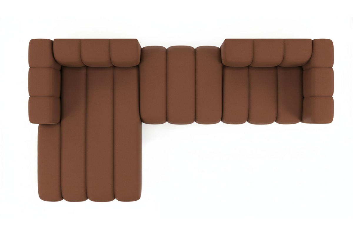 ECKSOFA L-Form Grand L 319 cm, Veloursstoff Salvador, Dunkelbraun, Links - Dunkelbraun, Holz (319/179cm) - Kaiser Möbel