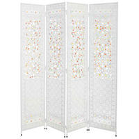 PARAVENT aus geflochtenem Papier, weiß, 160x3x172cm - Weiß, Metall (160/172/3cm) - Wanderlust