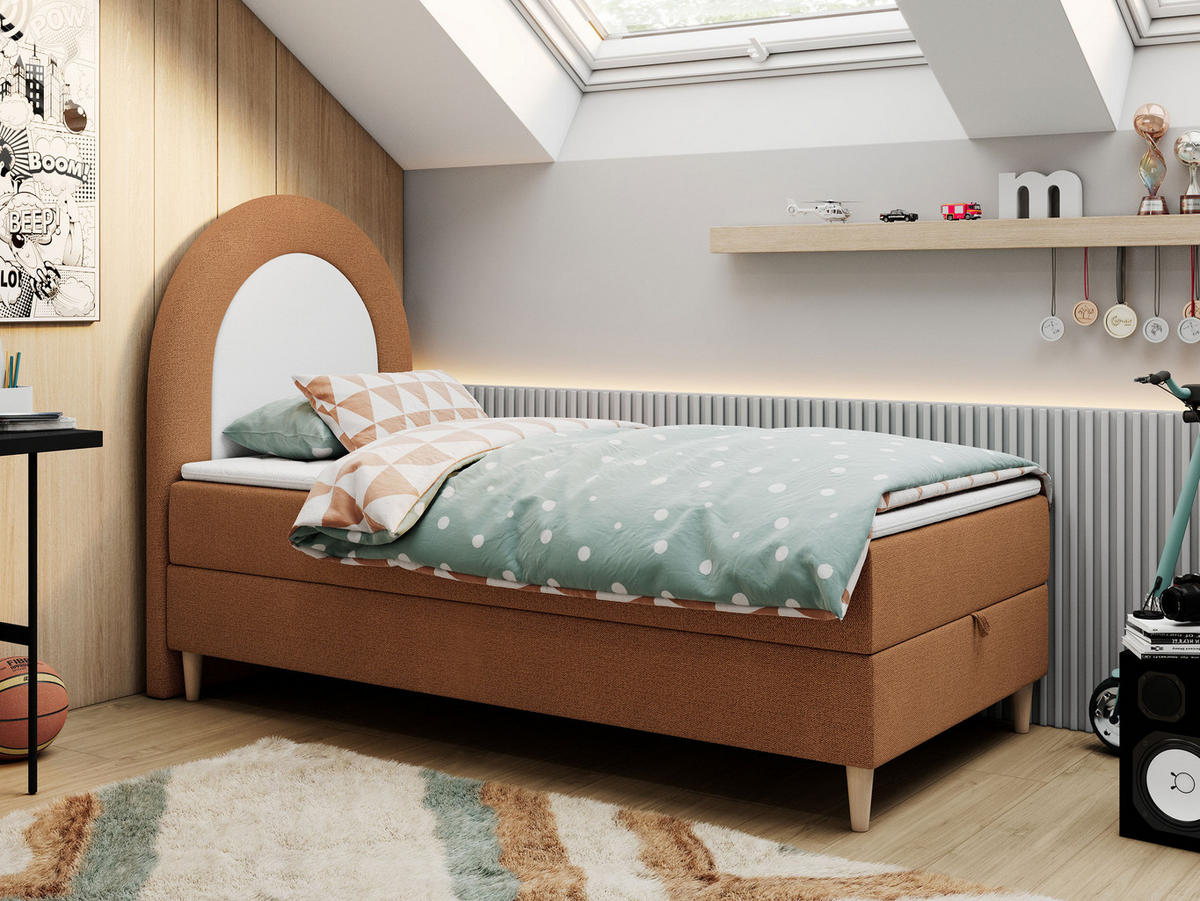 BOXBETT NEST 90/180 Orange Struktur - H3 - Orange, Holz/Textil (90/180cm) - MKS