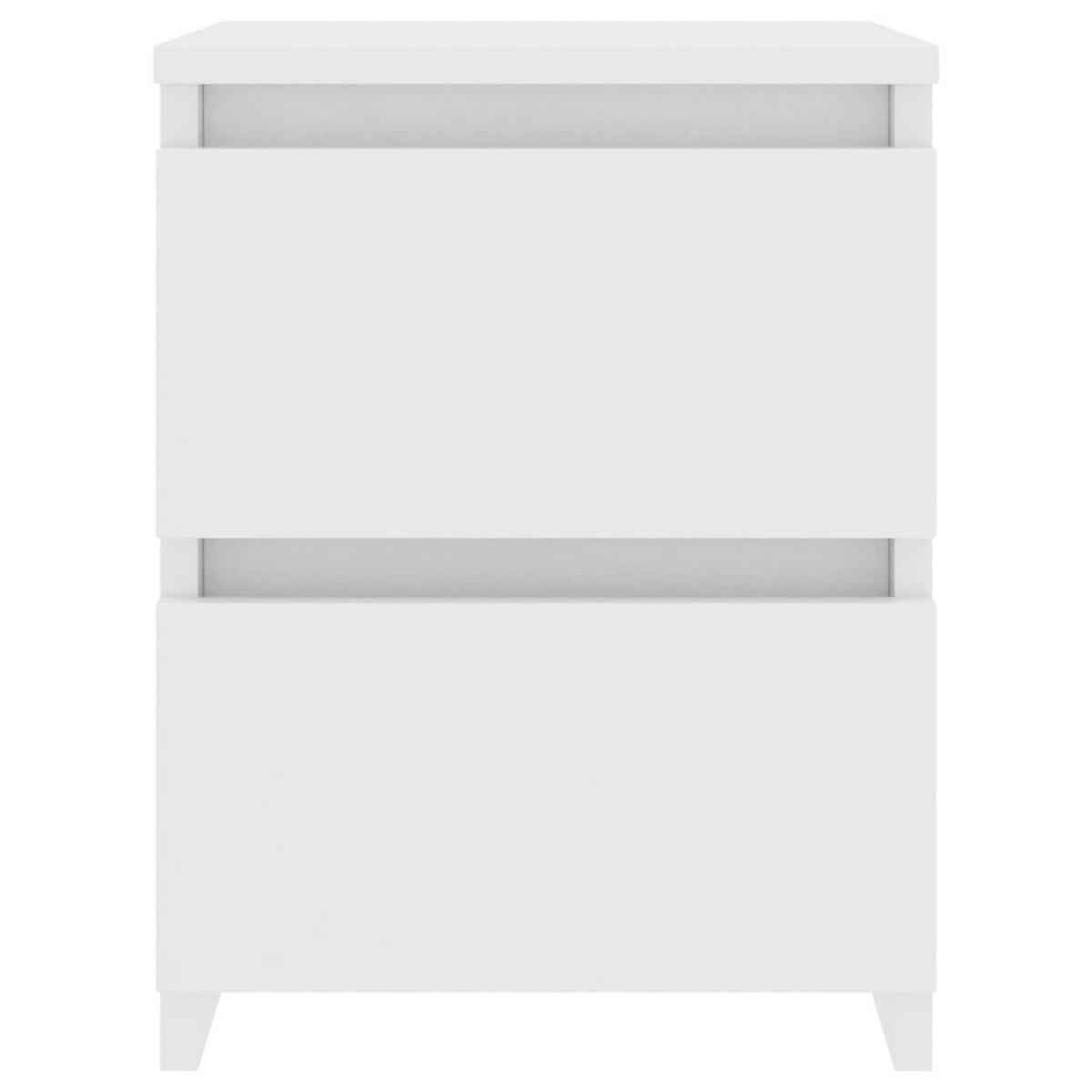 NACHTTISCH mit 2 Schubladen 30/30/40 cm aus Holzwerkstoff in Weiß - Weiß, Holz (30/40/30cm) - vidaXL