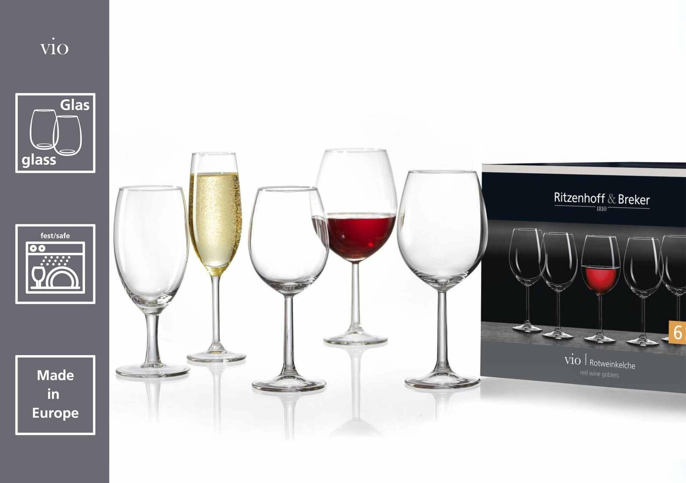 WEIN- / SEKTGLÄSER-SET Vio transparent 18er Set - Transparent, Glas - Ritzenhoff Breker