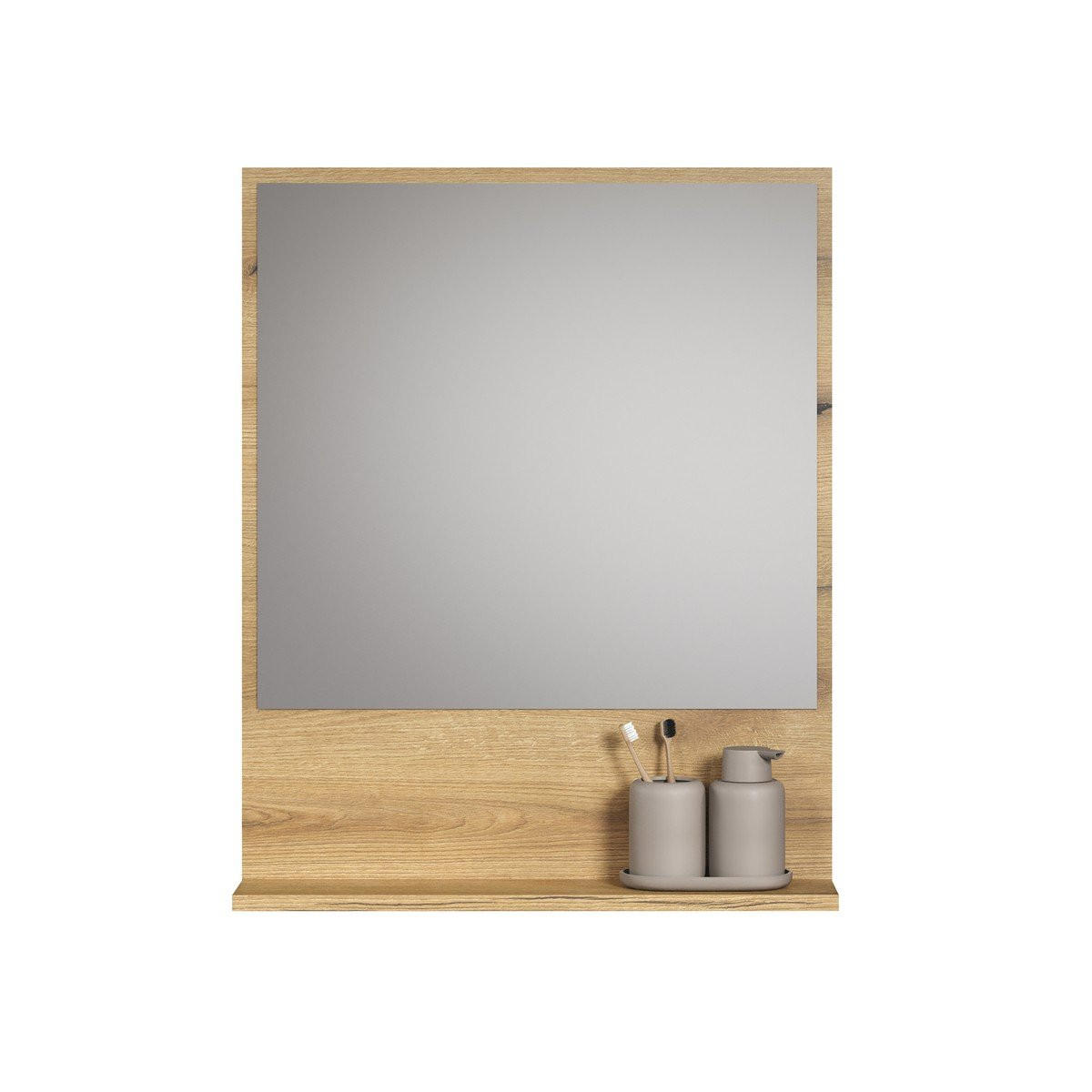 WANDSPIEGEL PureBliss Eiche Dekor - Eichefarben, Holzwerkstoff (60/74/14cm) - Trendteam
