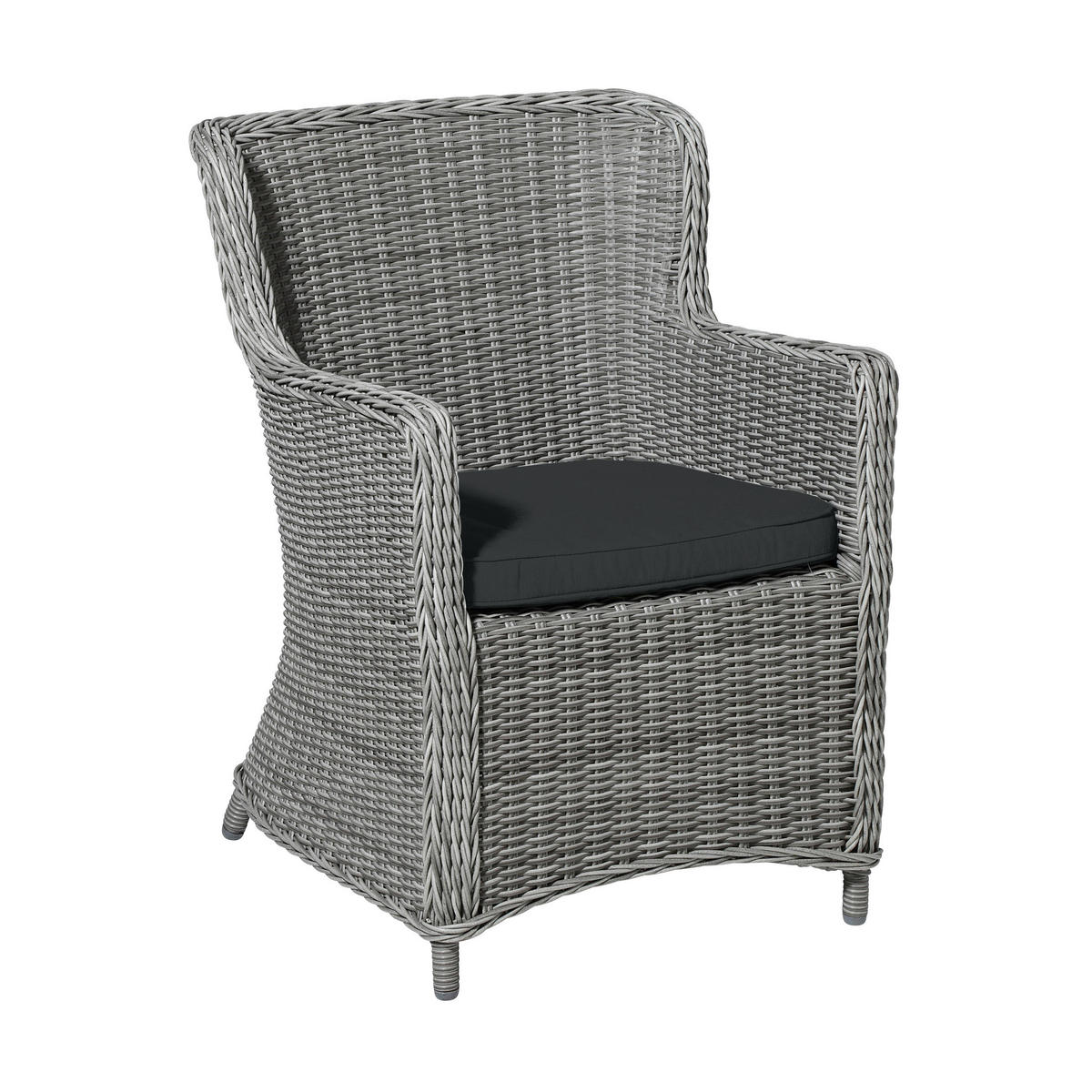 SITZKISSEN Canvas 48/48 cm 4er-Set - Grau, Textil (48/7/48cm) - Madison