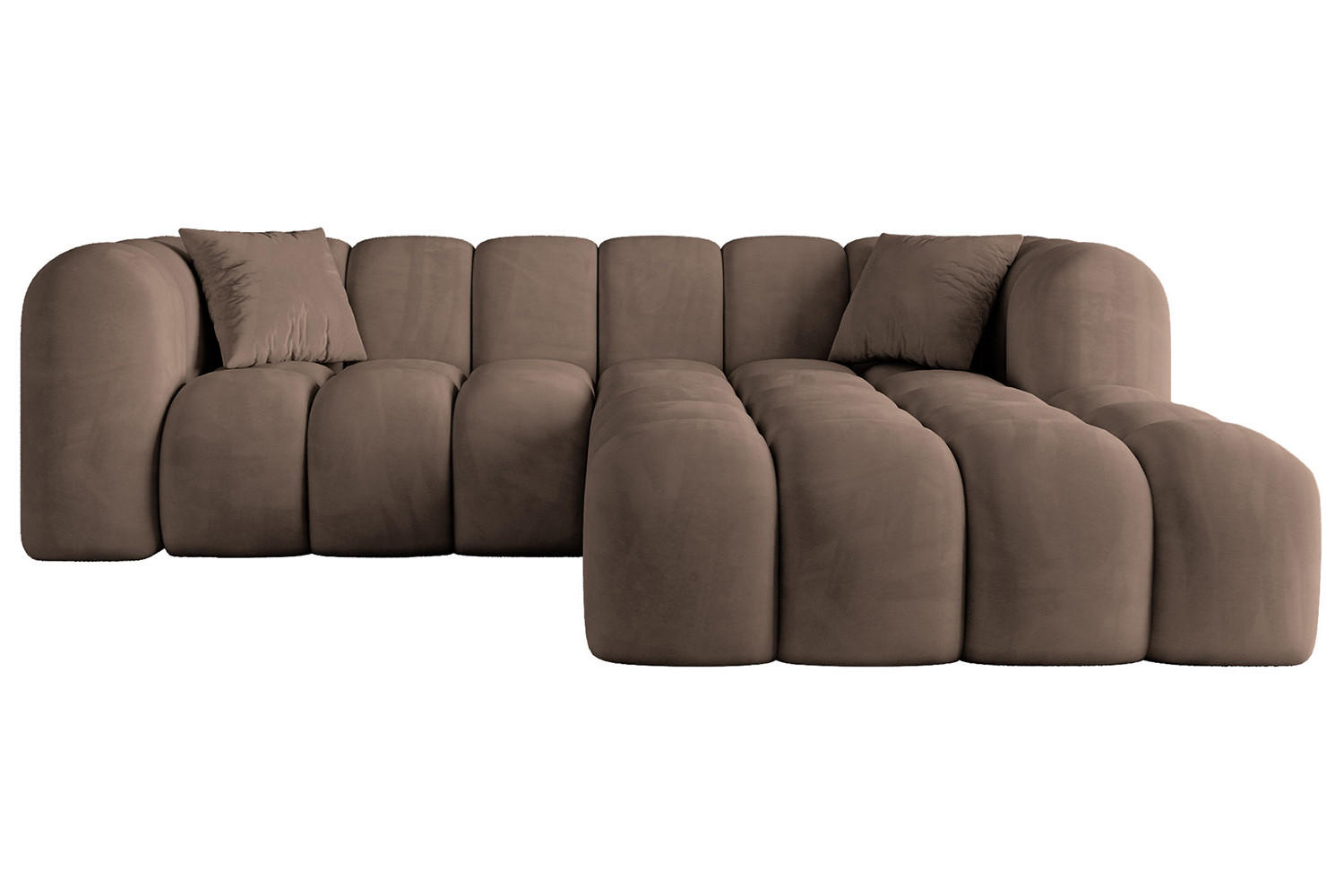 ECKSOFA Ottomane Rechts OLEA-L1 - 231x173x74 cm Braun - Schwarz/Braun, Holzwerkstoff/Kunststoff (231/173cm) - ALTDECOR