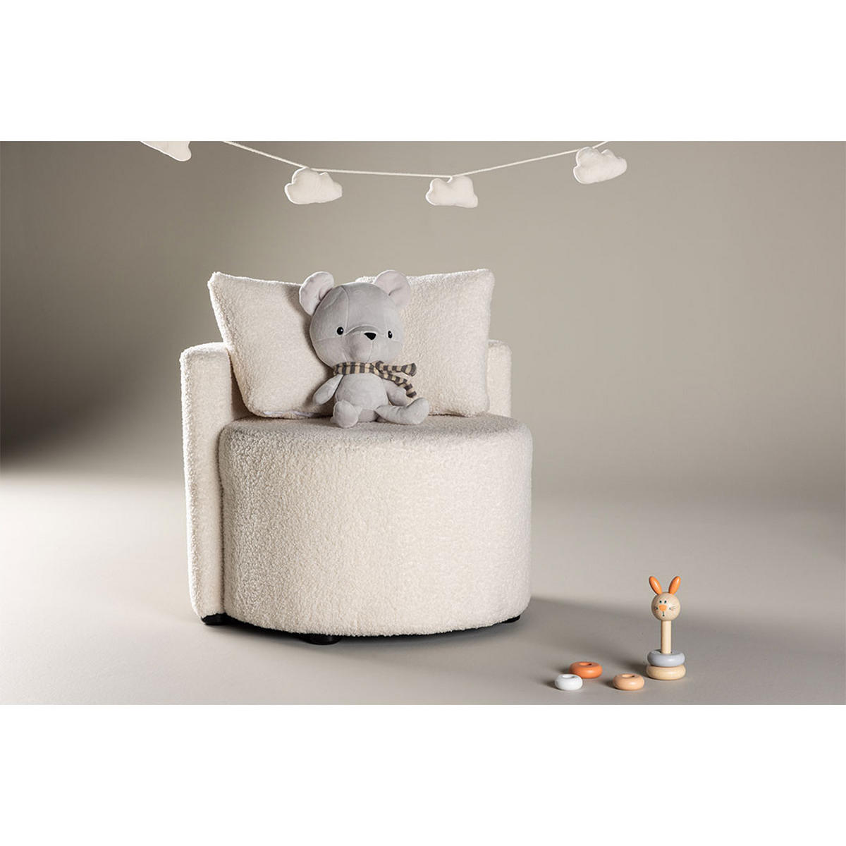 SOFFA Kelso för 1 person 59 x 56 x 45 cm – vit - Vit, Textil (59/45/56cm) - ebuy24