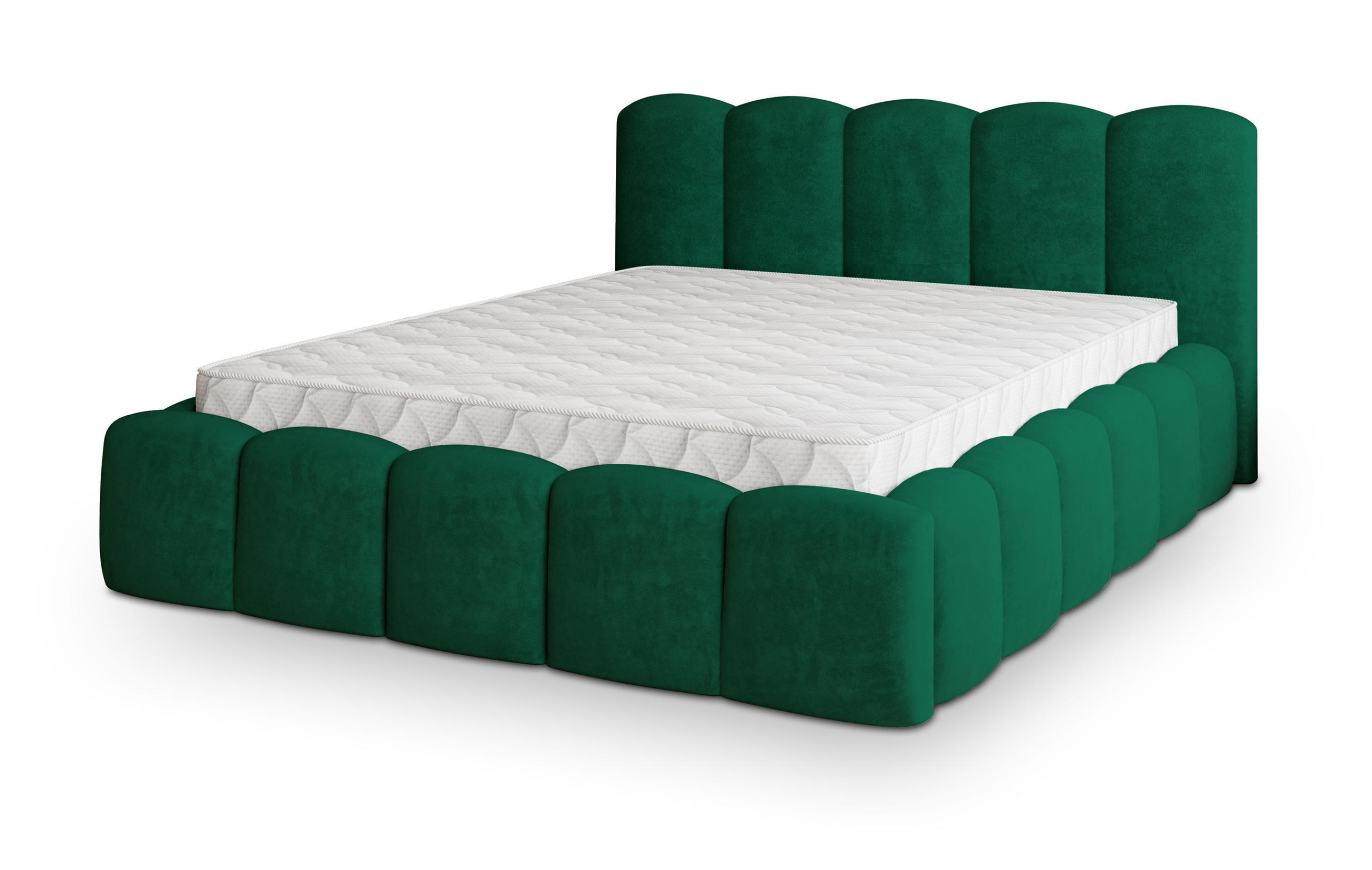 POLSTERBETT FALINA 180x200 cm mit Bettkästen - Grün - Grün, Holz (180/200cm) - MASSENO