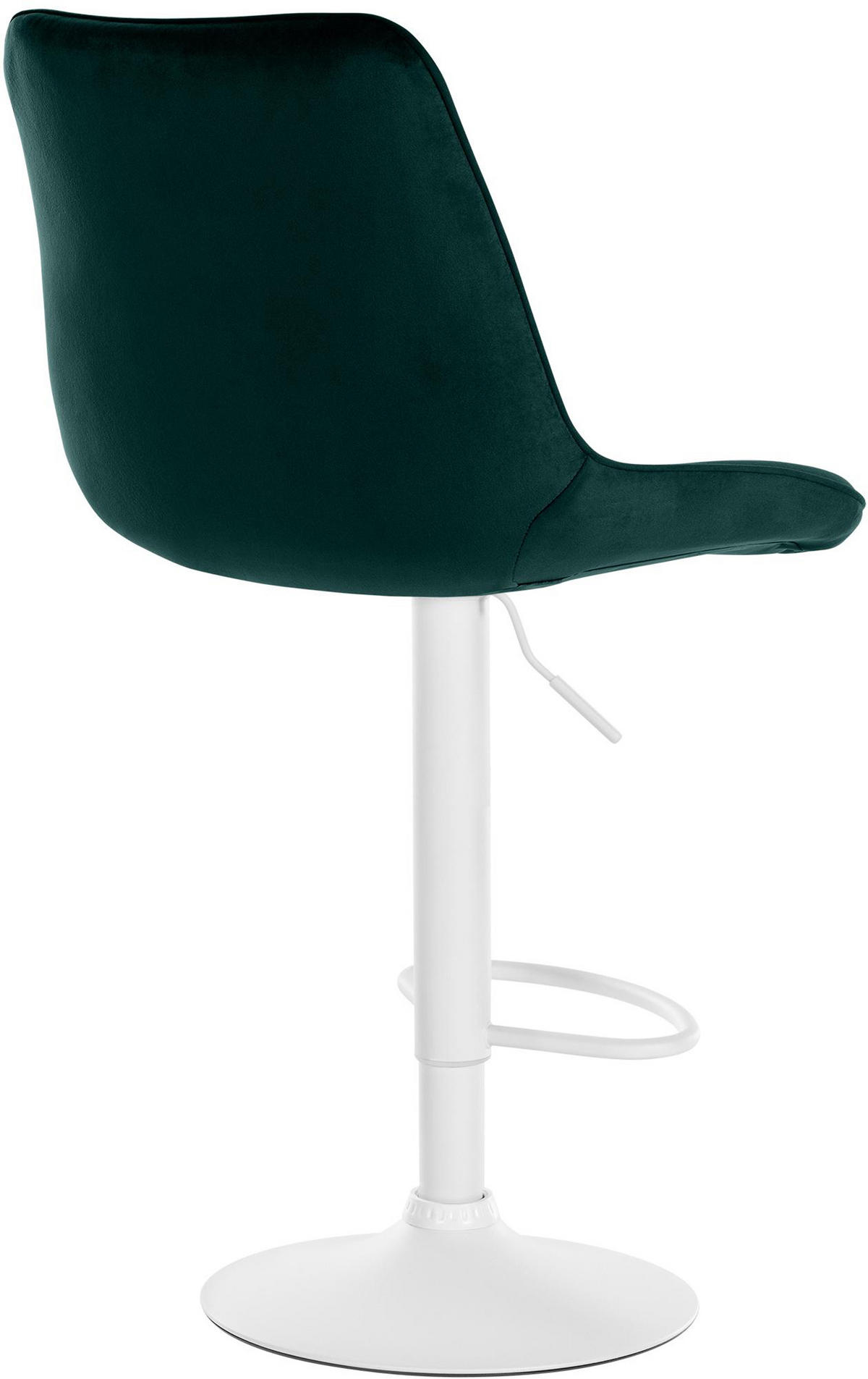 BARHOCKER 2er Set Tolor Samt weiß grün - Weiß/Grün, Textil/Metall (49.5/112/50cm) - TPFLiving