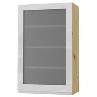HÄNGESCHRANK Florence W4S/60 Eiche Artisan / RAL 9003 signalweiß HG 60 / 32,5 / 96cm - Türanschlag rechts - Weiß Hochglanz/Eiche Artisan, Holz/Holzwerkstoff (60/96/32.5cm) - Feldmann-Wohnen