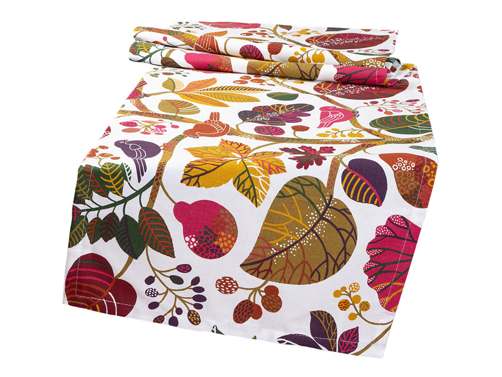 TISCHLÄUFER Zauberwald elfenbein-bunt Baumwolle 150/40 cm - Ecru/Multicolor, Textil (40/150cm) - beties Heimtextil