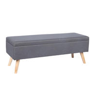 SITZBANK - Grau, Holz/Holzwerkstoff (110/40/40cm) - Relaxdays