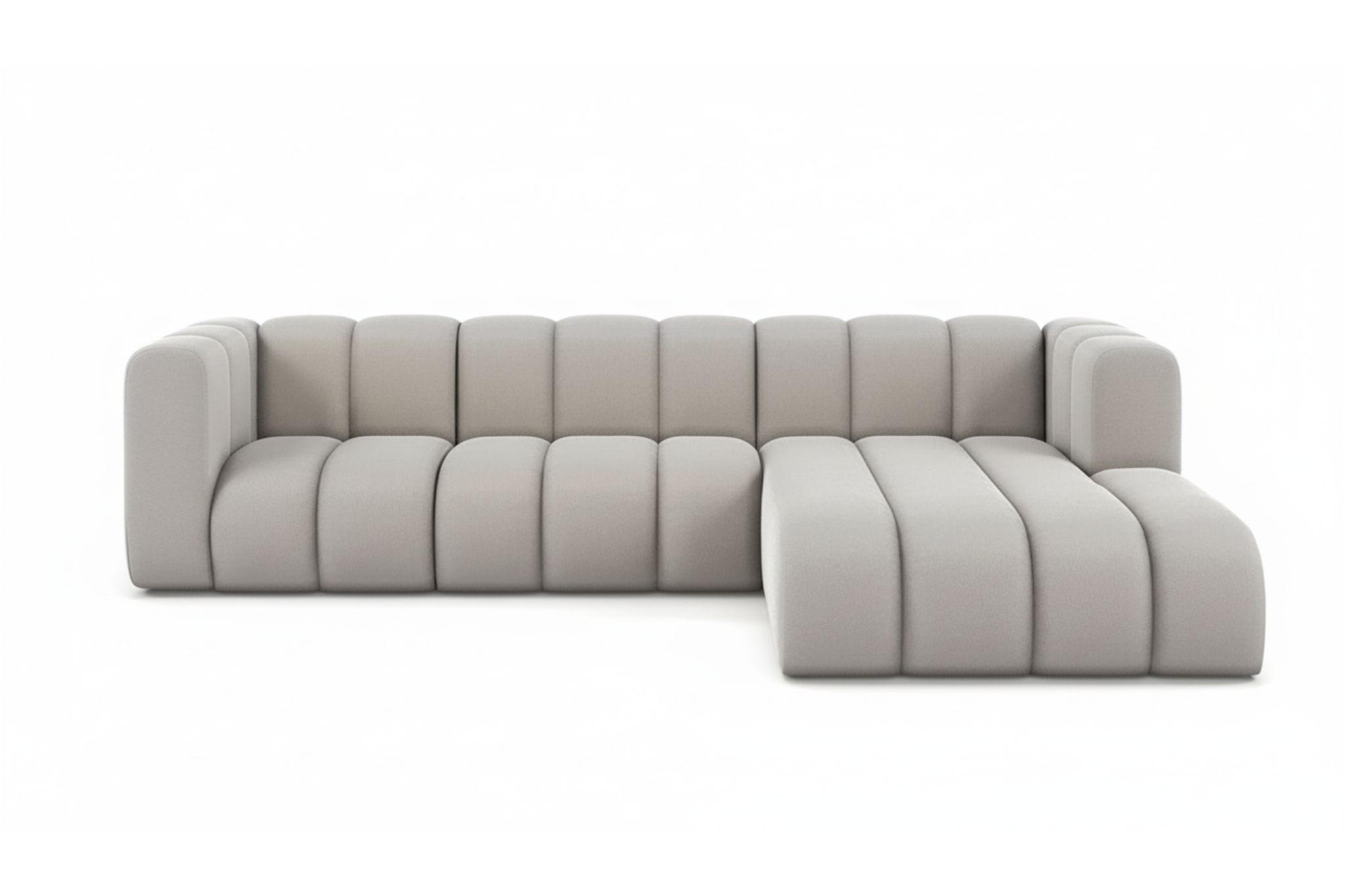 ECKSOFA L-Form Grand L 287 cm, Veloursstoff Salvador, Grau, Rechts - Grau, Holz (287/179cm) - Kaiser Möbel