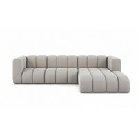 ECKSOFA L-Form Grand L 287 cm, Veloursstoff Salvador, Grau, Rechts - Grau, Holz (287/179cm) - Kaiser Möbel