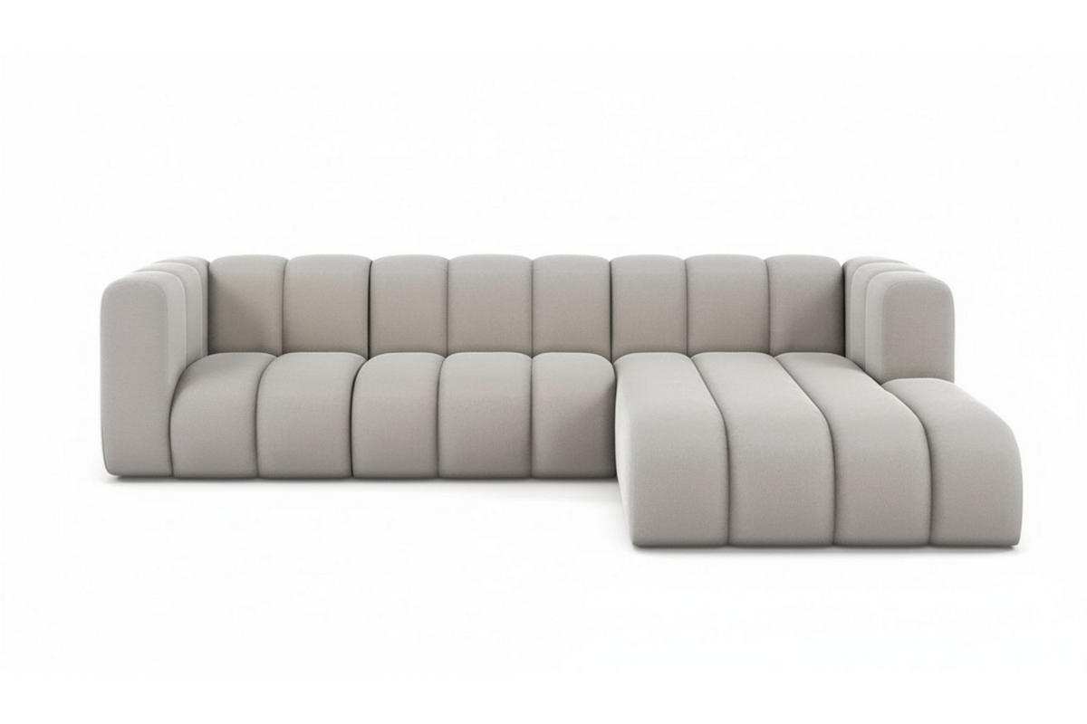 ECKSOFA L-Form Grand L 287 cm, Veloursstoff Salvador, Grau, Rechts - Grau, Holz (287/179cm) - Kaiser Möbel