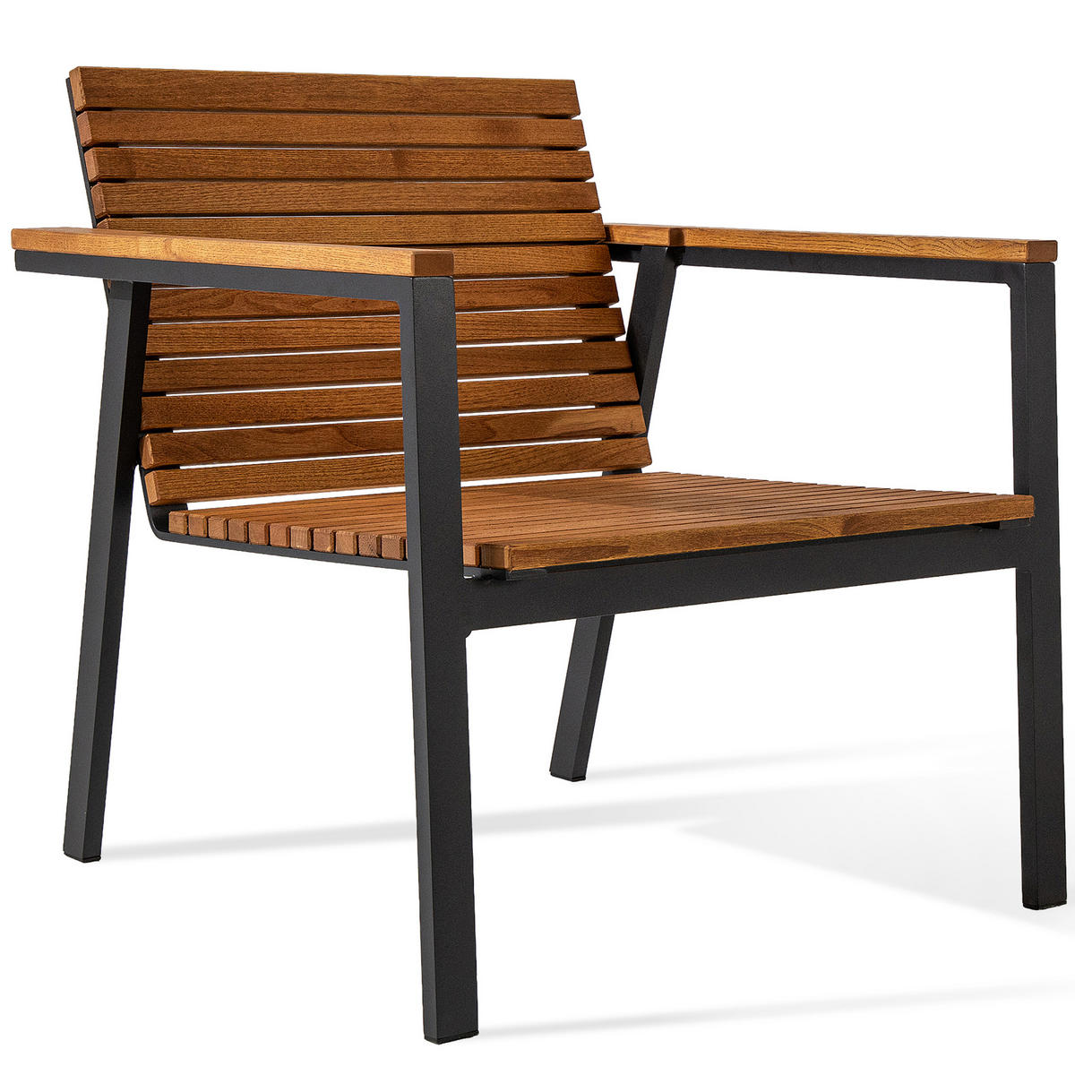 GARTENMÖBELSET ARIATO 4-tlg - Anthrazit/Braun, Holz/Metall - KONSIMO®