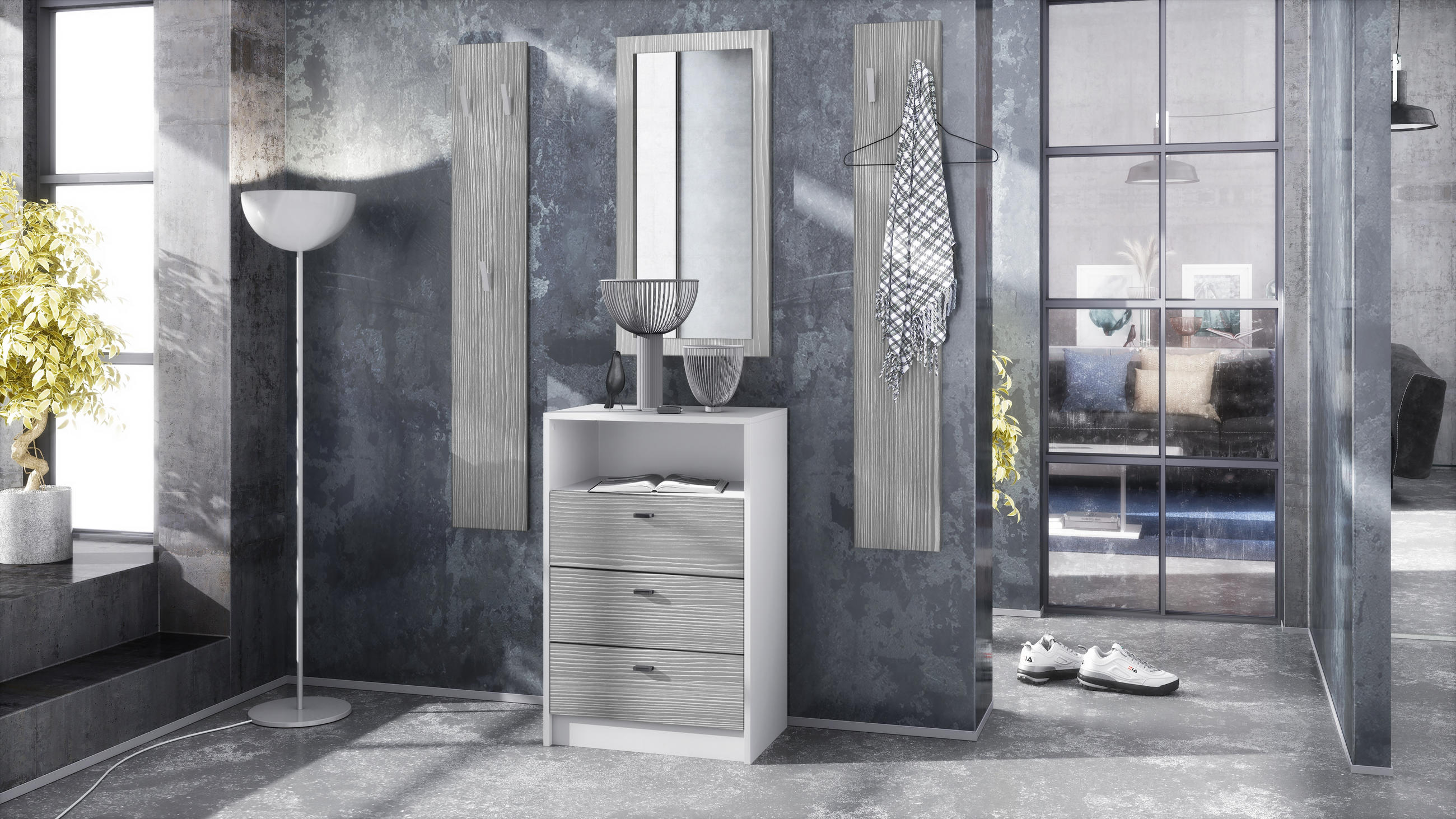 GARDEROBE Pino Avola-Anthrazit - Anthrazit, Holzwerkstoff (135/190/36cm) - Vladon
