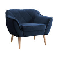 SESSEL Skand 1 - Naturfarben/Dunkelblau, Holz/Textil (80/75/74cm) - MIRJAN24