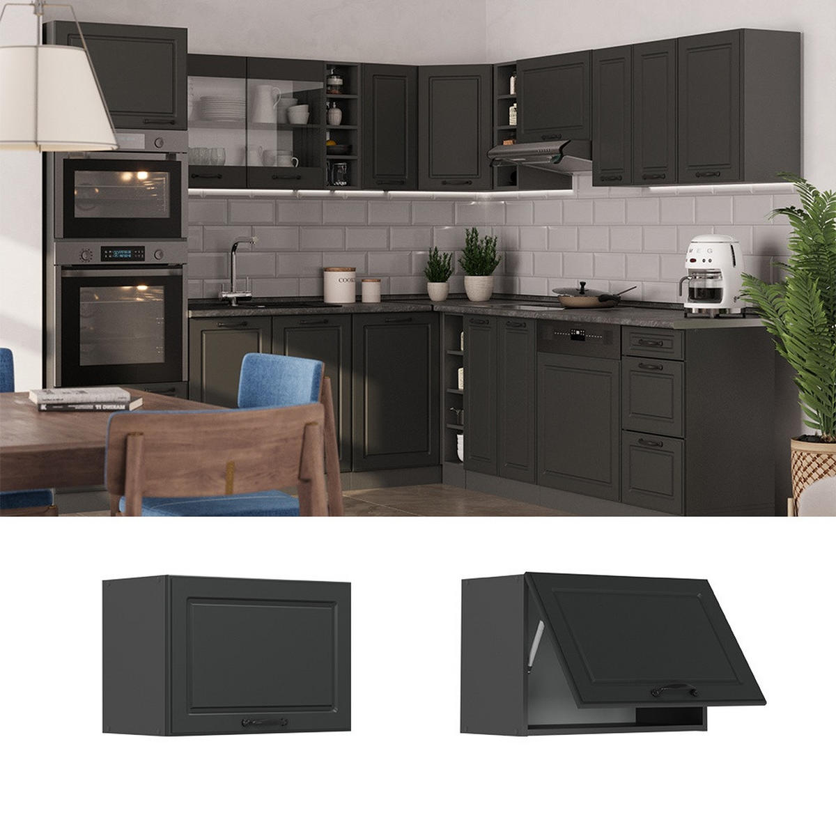 DULAP DE PERETE R-Line Casă de țară antracit 60 cm Plat - antracit, compozit lemnos (60/40/31cm) - Vicco