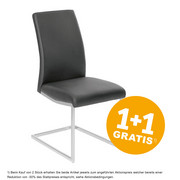 SCHWINGSTUHL in Metall, Textil Chromfarben, Schwarz - Chromfarben/Schwarz, Design, Textil/Metall (45/96/58,5cm) - Xora
