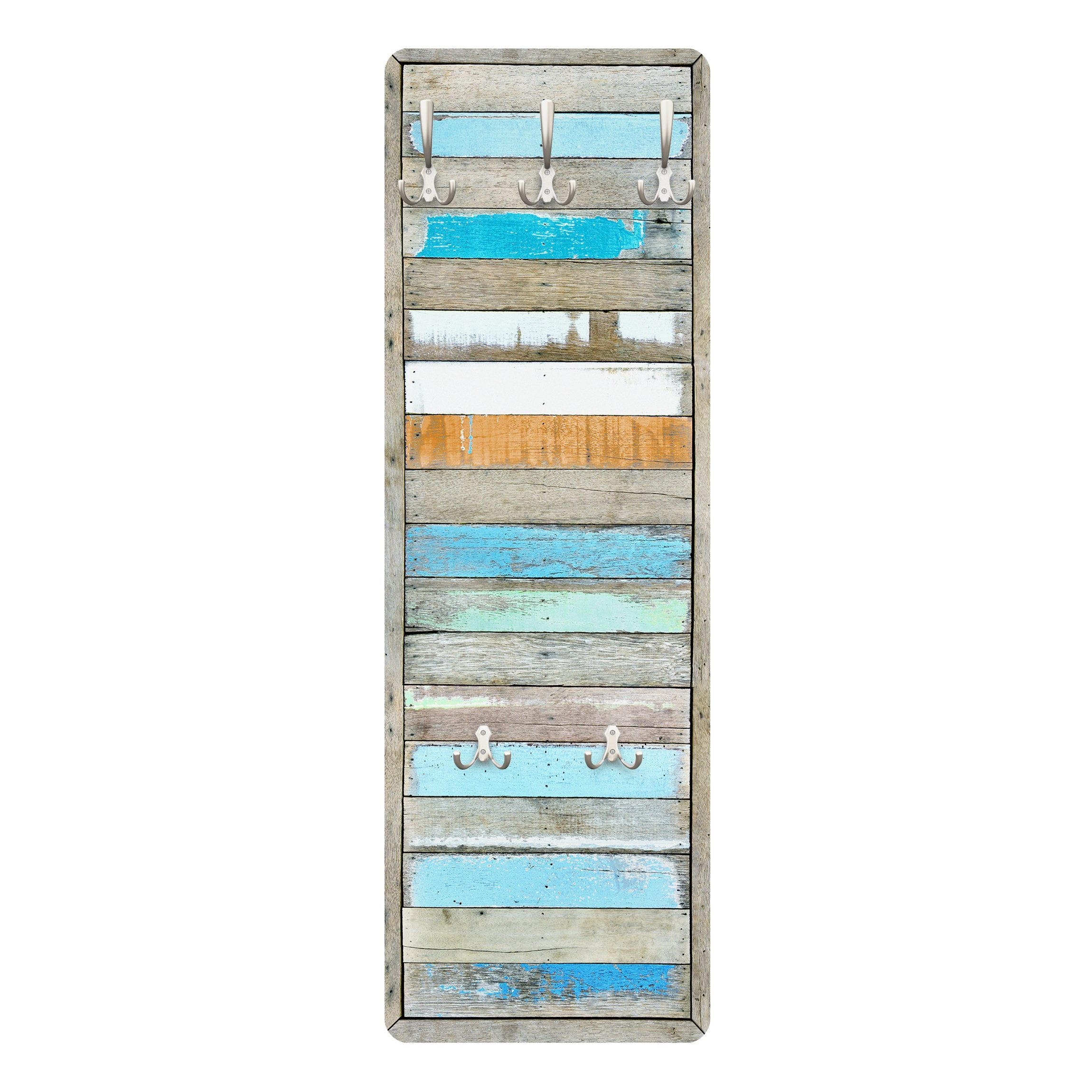 Bilderwelten Wandgarderobe Blau 34x105x1.6 cm