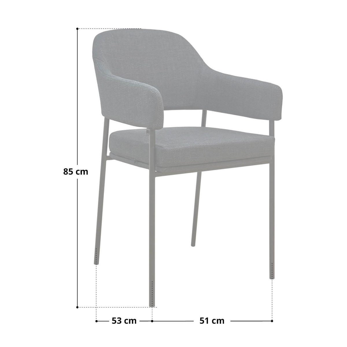 ESSZIMMERSTÜHLE SCARLETT (2er Set) - Schwarz, Textil/Metall (51/85/53cm) - SVITA