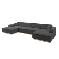 WOHNLANDSCHAFT IREA-U2 - 388x171x83 cm Grau - Anthrazit/Olivgrün, Holzwerkstoff/Textil (388/83/171cm) - ALTDECOR