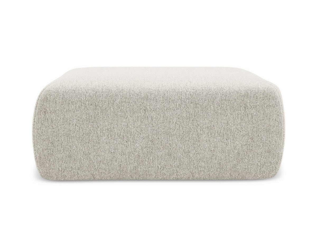 POUF Chenille Stoff Grau - Silberfarben/Schwarz, Kunststoff/Textil (102/40/62cm) - Makamii