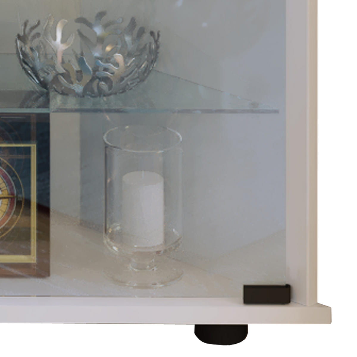 VITRINENSCHRANK Weiß - Weiß, Holzwerkstoff (68/88/23cm) - ebuy24