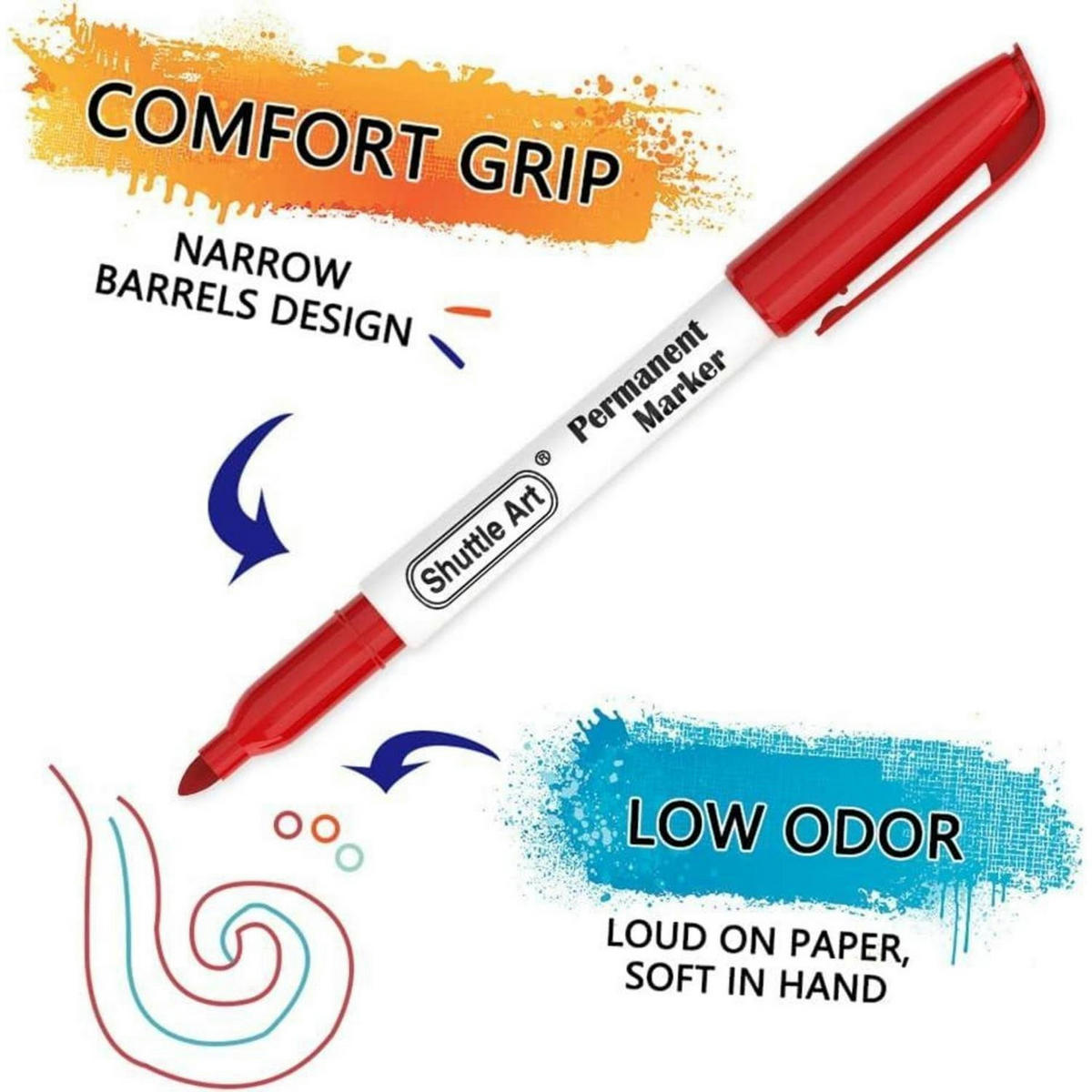 PERMANENT Marker Set 60-teilig schwarz und bunt - Multicolor, Kunststoff (1/1/15cm)