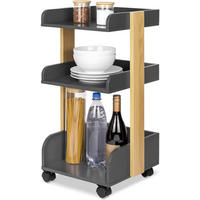 ROLLWAGEN Bosse Anthrazit-Eiche - Anthrazit/Multicolor, Holz/Holzwerkstoff (32/69/35cm) - BoMoe