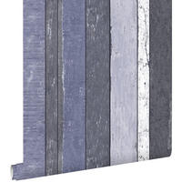 TAPETE Holzoptik 53 cm x 10.05 m - Blau, Papier (53/1000cm) - ESTAhome