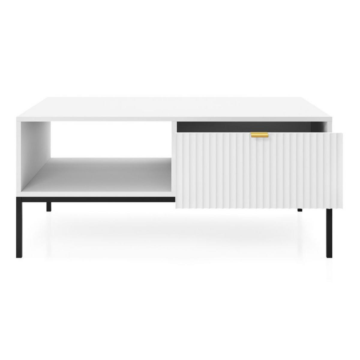 COUCHTISCH Vellore Weiß 104/68/46 cm - Goldfarben/Schwarz, Holzwerkstoff/Metall (68/104/46cm) - Selsey